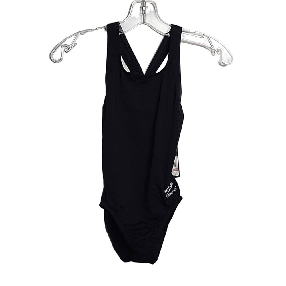 Speedo Endurance Black 12/28 Youth Swimsuit, NWT